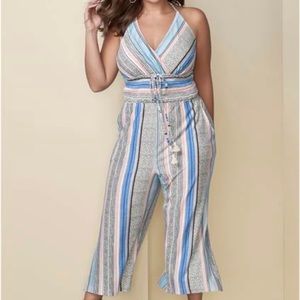 NWOT Tassel Halter Jumpsuit